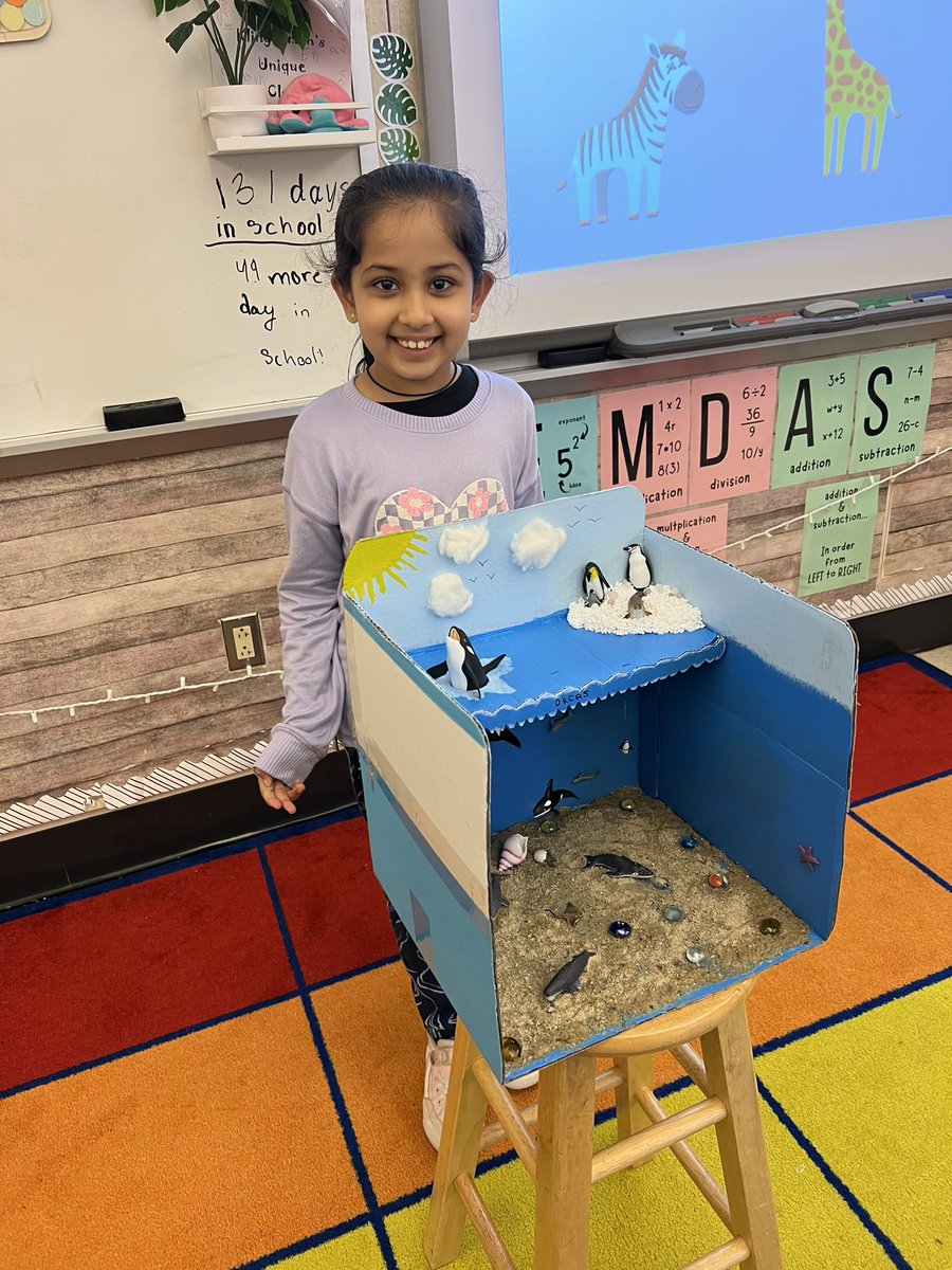 ClassWithMissK's tweet image. 3-6 students chose an animal to research and then created a diorama showing their habitat. I have loved listening to their presentations!