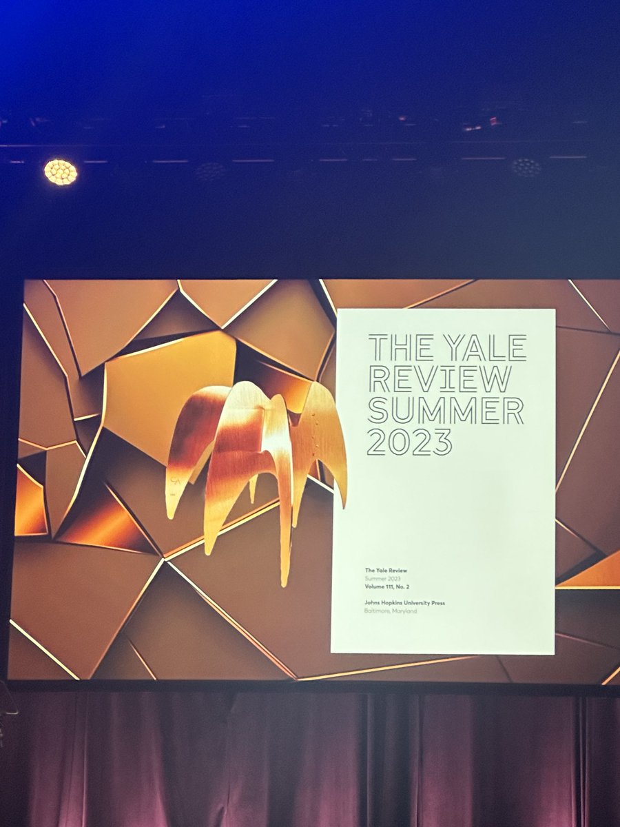 🎉🎉🎉 I am beyond thrilled to say that ⁦@yalereview⁩ just won the National Magazine Award for General Excellence in Literature, Science, and Politics—our first ever national magazine award. 🎉🎉🎉