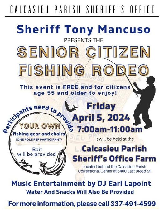 Get ready for some great fun! Sheriff Tony Mancuso and CPSO are hosting the Annual Senior Citizen Fishing Rodeo this Friday. A perfect day out for all you fishing enthusiasts! Come and enjoy the camaraderie and sport. 🎣👮‍♂️👵👴#FishingRodeo #SeniorCitizensDayOut #LetsFish
