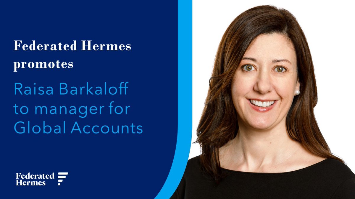 Federated Hermes has announced the promotion of Raisa Barkaloff to vice president, manager for Global Accounts. With 19 years of internal sales experience, Barkaloff will lead a team to deliver resources and strategies for our clients. She will report to Diane Marzula.