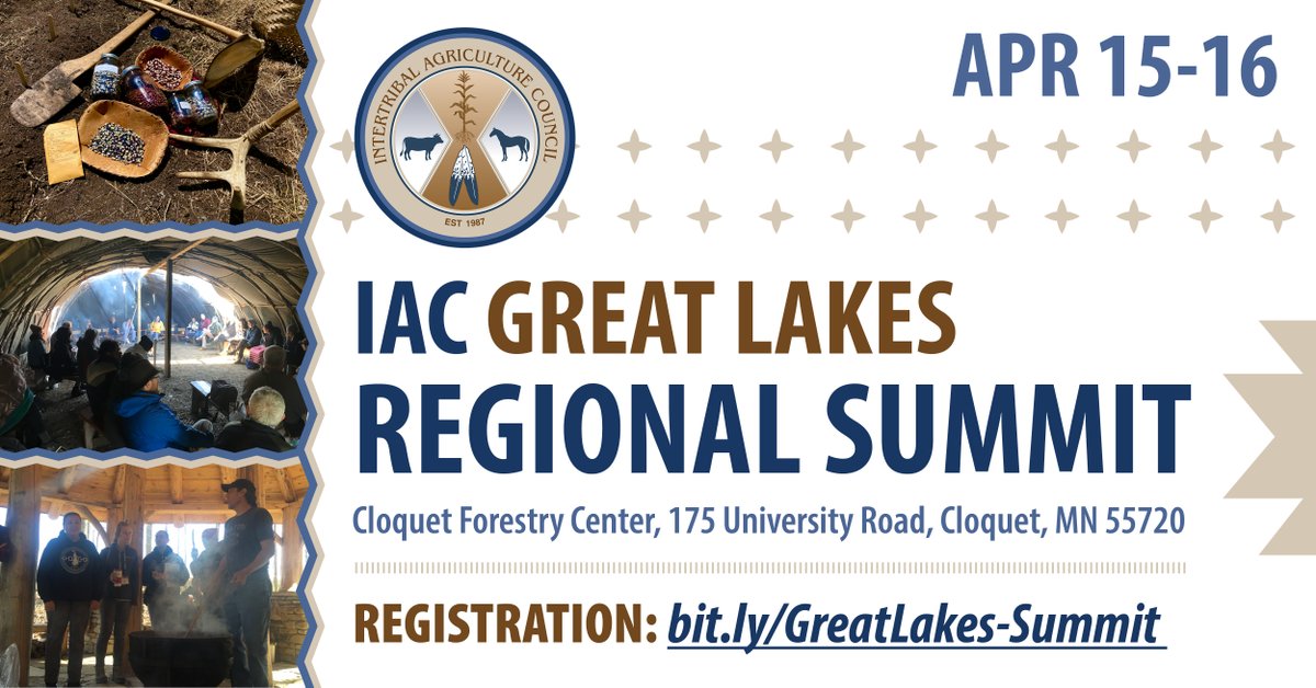 Reminder, we are less than 2 weeks away from our Great Lakes Regional Summit in Minnesota! If you have not already registered, check out the registration link below. Hope to see you there! bit.ly/GreatLakes-Sum… APRIL 15 & 16 #IAC #RegionalSummit #GreatLakes #IndianAg