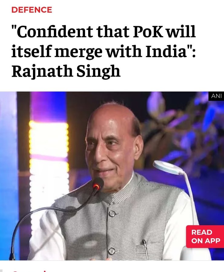 In a swish... India has lost .. and still keeps losing territories but jokers like @rajnathsingh claim POK will merge with India by itself.. I think even the army, defence network can well operate by themselves.. Why do we need a joker as a defence minister... to be a clown?...