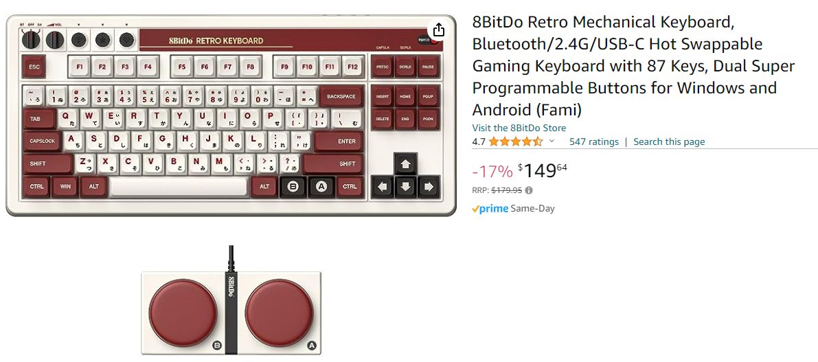 📢8BitDo Retro Mechanical Keyboard specials! * NES version: $153.46 (amzn.to/3J4jn76) * Fami version: $149.64 (amzn.to/4ahIE9X)