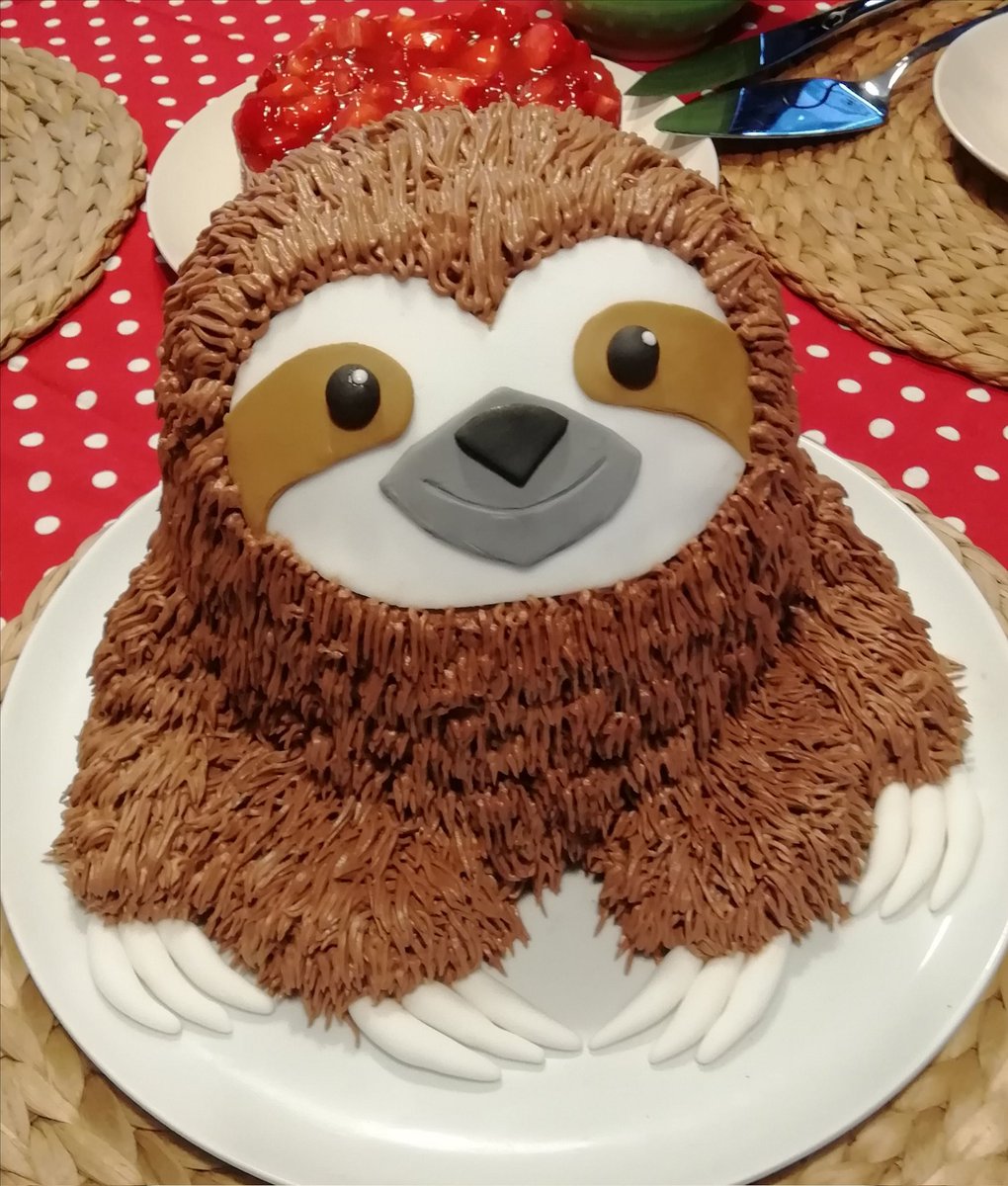 My brother LOVES sloths, so I made him a sloth birthday cake.