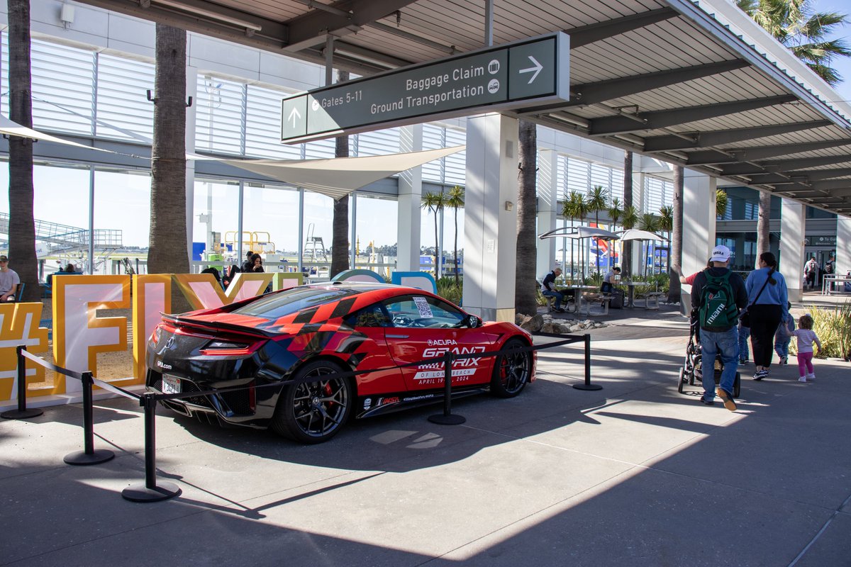 Ladies and gents, start your engines! This @GPLongBeach car will be on display in our concourse until Friday morning.🏎️🌴