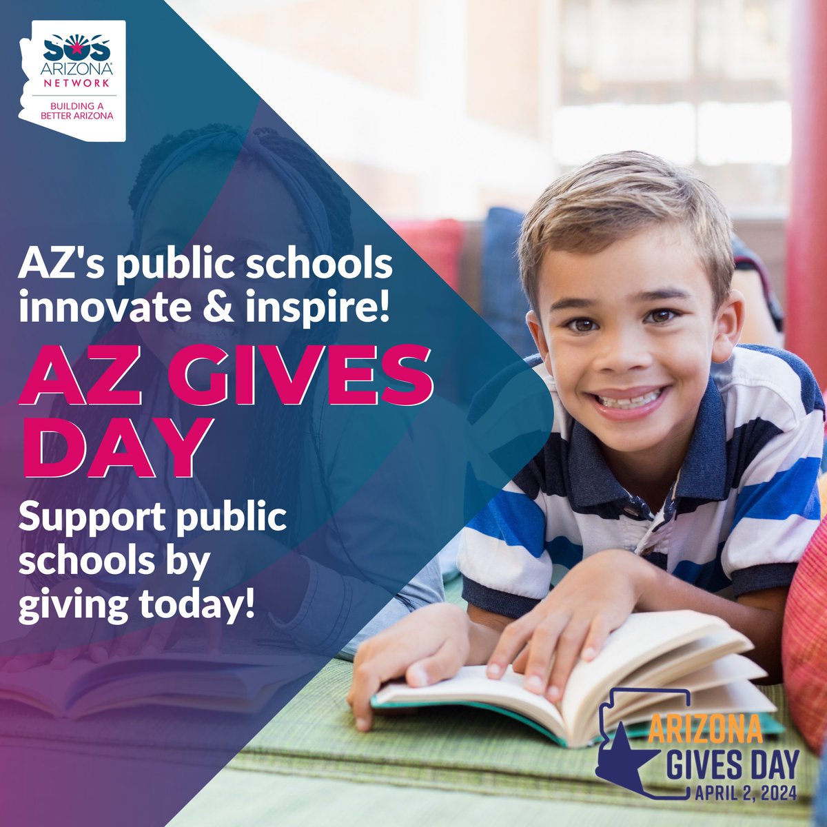 SOSAZ_Network's tweet photo. ✨ It’s not too late to give TODAY to power our work in 2024! Donate this #AZGivesDay and make a difference for AZ kids! Help us protect public education — every dollar fuels our work across AZ. @azgives
👉♥️👈 Please donate to SOSAZ Network ASAP ➡️ https://t.co/PbT6JgAh8V https://t.co/MoEx9z4ibV