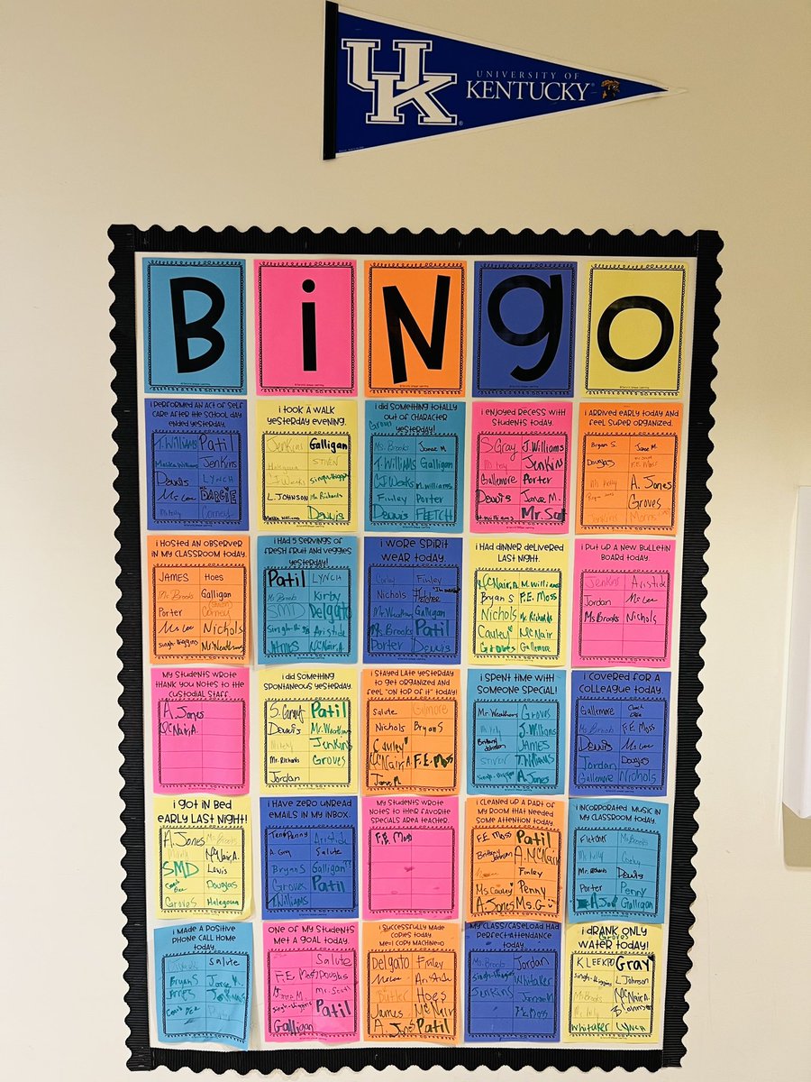 👟 Take a walk 🤝 Connect with a teacher friend 🛝 Play at recess From taking a walk to supporting a peer, this bingo board honors many forms of teacher wellness moves. (Via leader @drhspeaks)