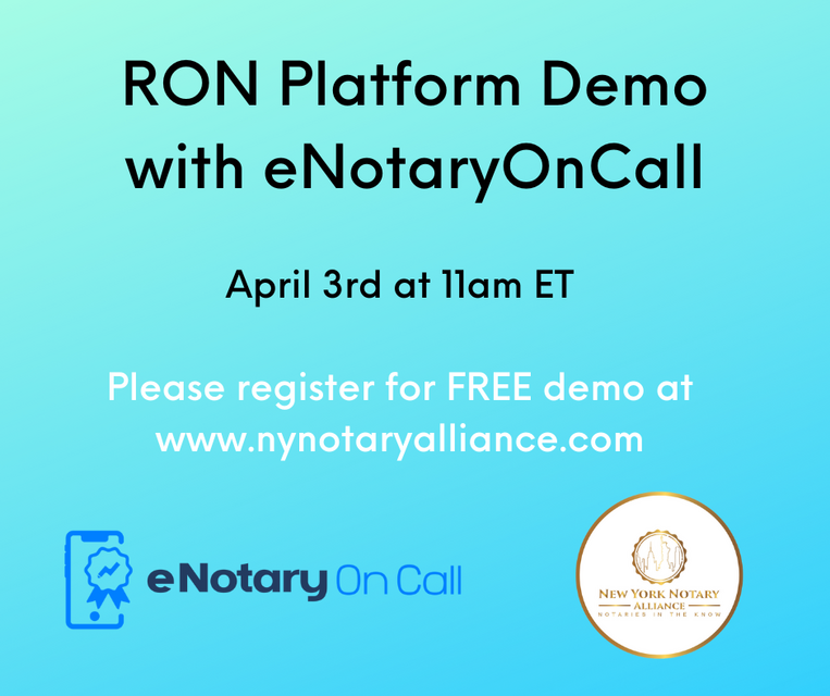 eNotaryOnCall demonstration tomorrow! You can register here: us02web.zoom.us/webinar/regist…

#notarypublic #notaryintheknow #remoteonlinenotary