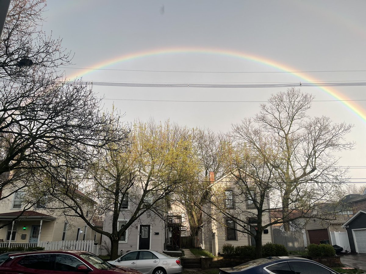 Wow🤩 the most perfect rainbow over Columbus in the midst of these storms!