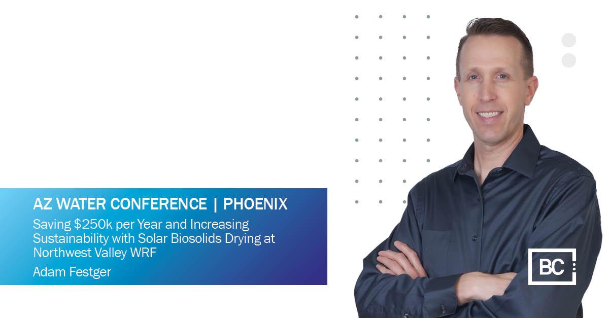 michelledevera's tweet image. Don’t miss my colleague Adam Festger at #AZWater on Wed., April 24 at 10:00 a.m. as he presents Saving $250k per Year and Increasing Sustainability with Solar Biosolids Drying at NVWRF. Register here: ow.ly/Sqrv50R7657  #TeamBC #engineering #water #wastewater #environment