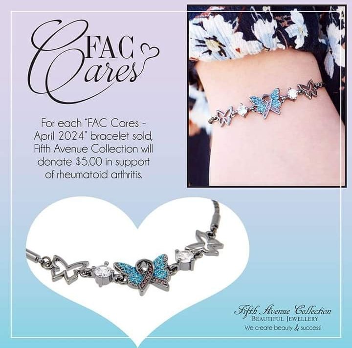 This month we raise awareness and funds for rheumatoid arthritis with our Stunning NEW 'FAC Cares' Bracelet. #fundraising #rheumatoidarthritis