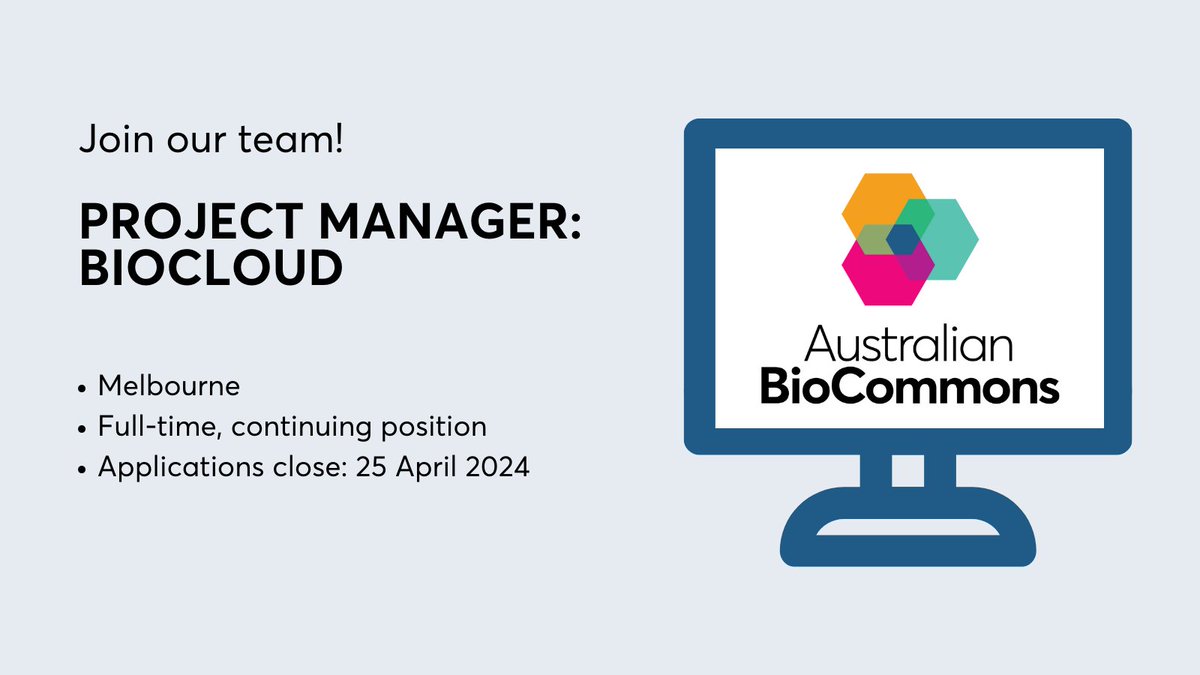 Join our team! Do you have: ✅ Significant experience managing projects in parallel? ✅ Project management qualifications, and/or 5+ years’ relevant experience? ✅ Want to advance research in #genomics and #bioinformatics to benefit 🇦🇺? jobs.unimelb.edu.au/en/job/916521/… #hiring #jobs