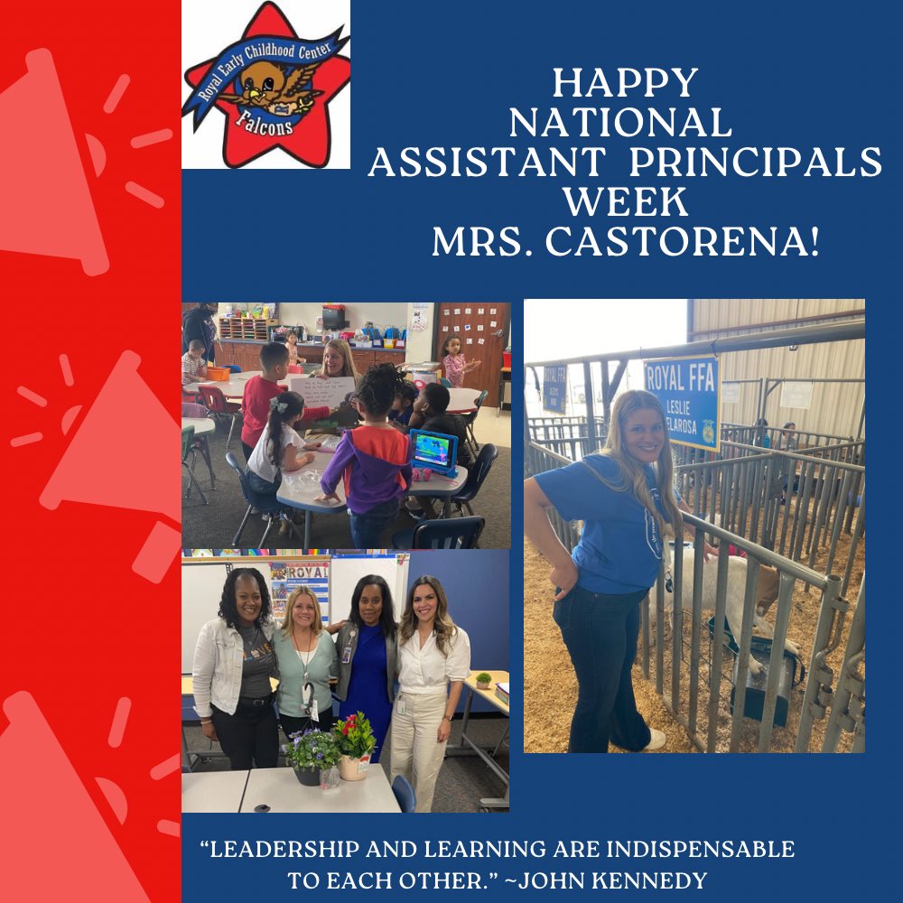 Happy National Assistant Principals Week, Mrs. Castorena! We appreciate all that you do each day! You are a WONDERFUL Leader! 😀❤️💙 #SuccessStartsHereAtRECC #WeAreRoyal #AssistantPrincipalsWeek