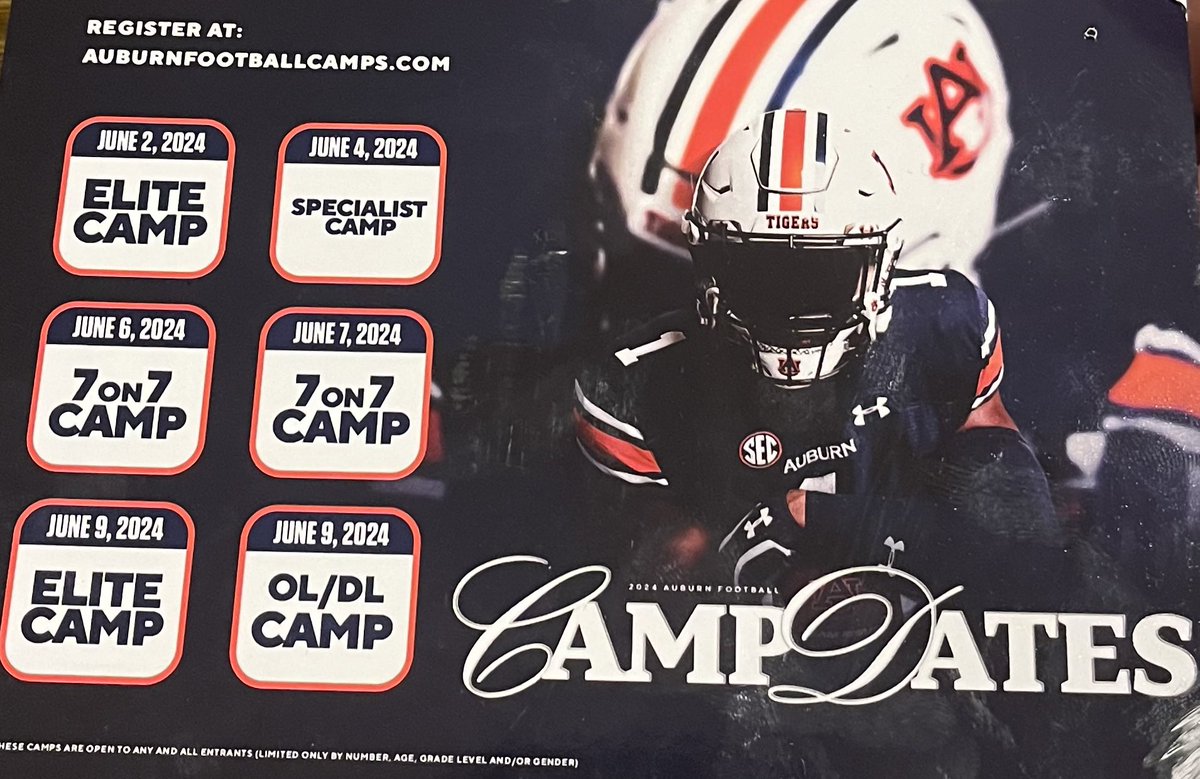 Thank you @CoachHughFreeze and @AuburnMade for the camp invite. @QBC_Bham @TomLuginbill @DustyDvoracek @NoahWilloughby6 @QBHitList