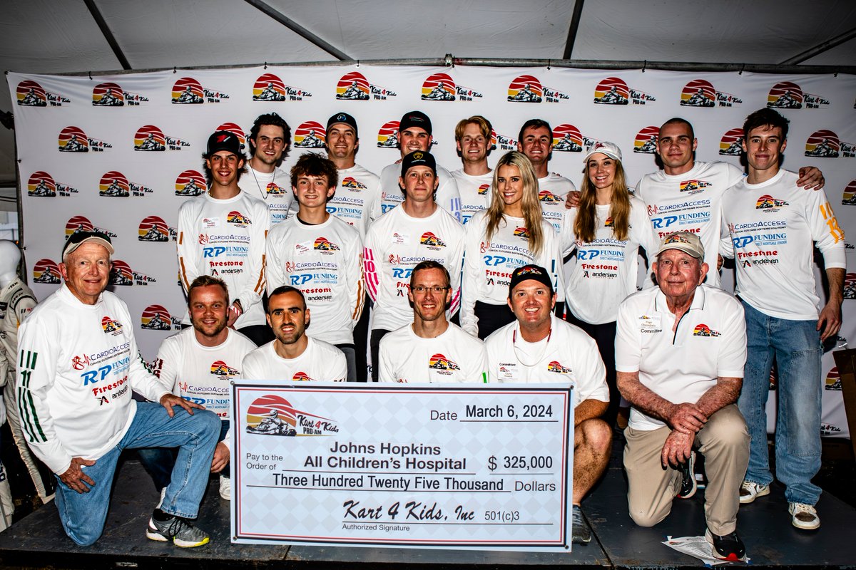 We are proud to announce that the 2024 Pro-Am and our new Art Show resulted in our best year to date, raising $325,000 for @AllChildrens Our heartfelt gratitude to our generous sponsors, teams, pro drivers, artists, volunteers, and board members. #kart4kids #indycar #imsa