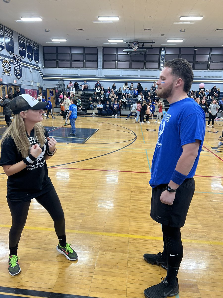 BethpageHSAP's tweet photo. Having a blast at the autism awareness dodgeball game! What a great experience! #wearebethpage @john_guerriero @JFK_Bethpage @principalBUFSD https://t.co/svpUliEpdz