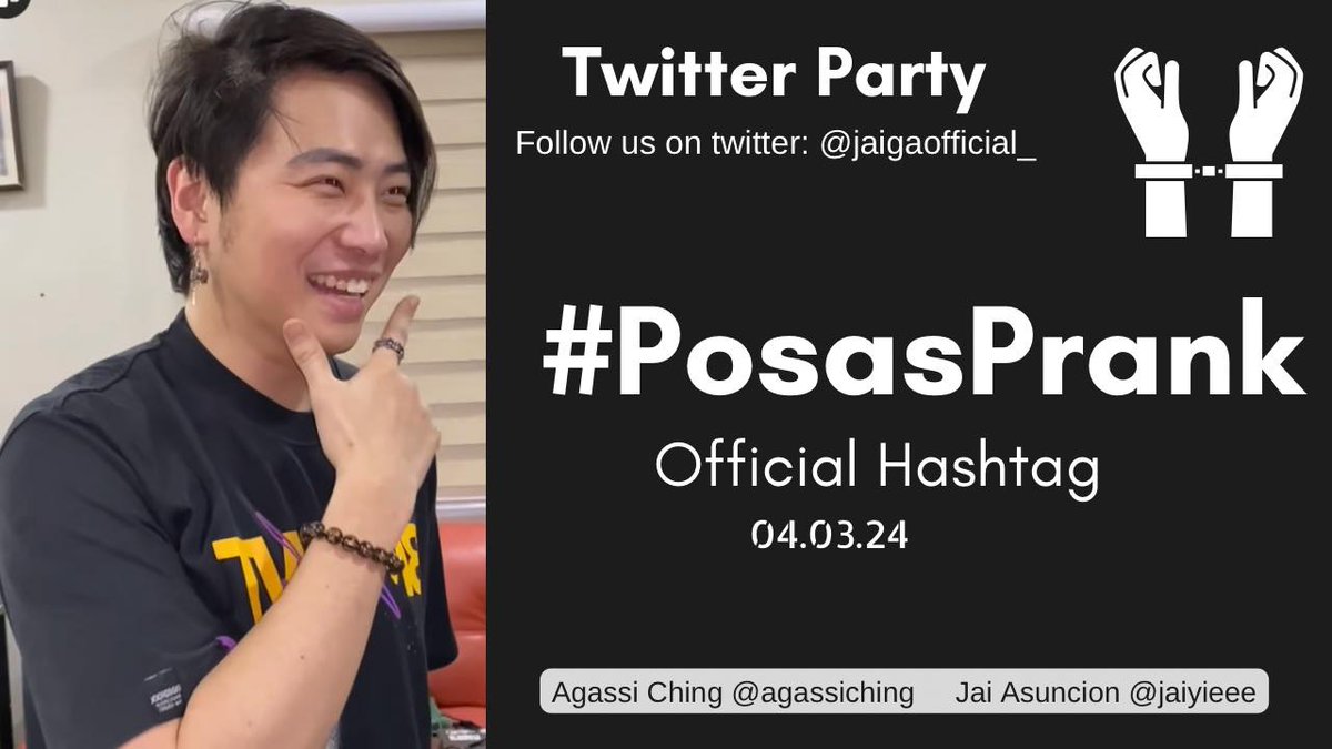 jaigaofficial_'s tweet photo. Good morning Fam!

New Vlog later by the prankster @AgassiChing 😊
Kaya let’s support his vlog by joing in the Twitter Party using the official HT
#PosasPrank

Thank you! https://t.co/hZjKQ8BQyE