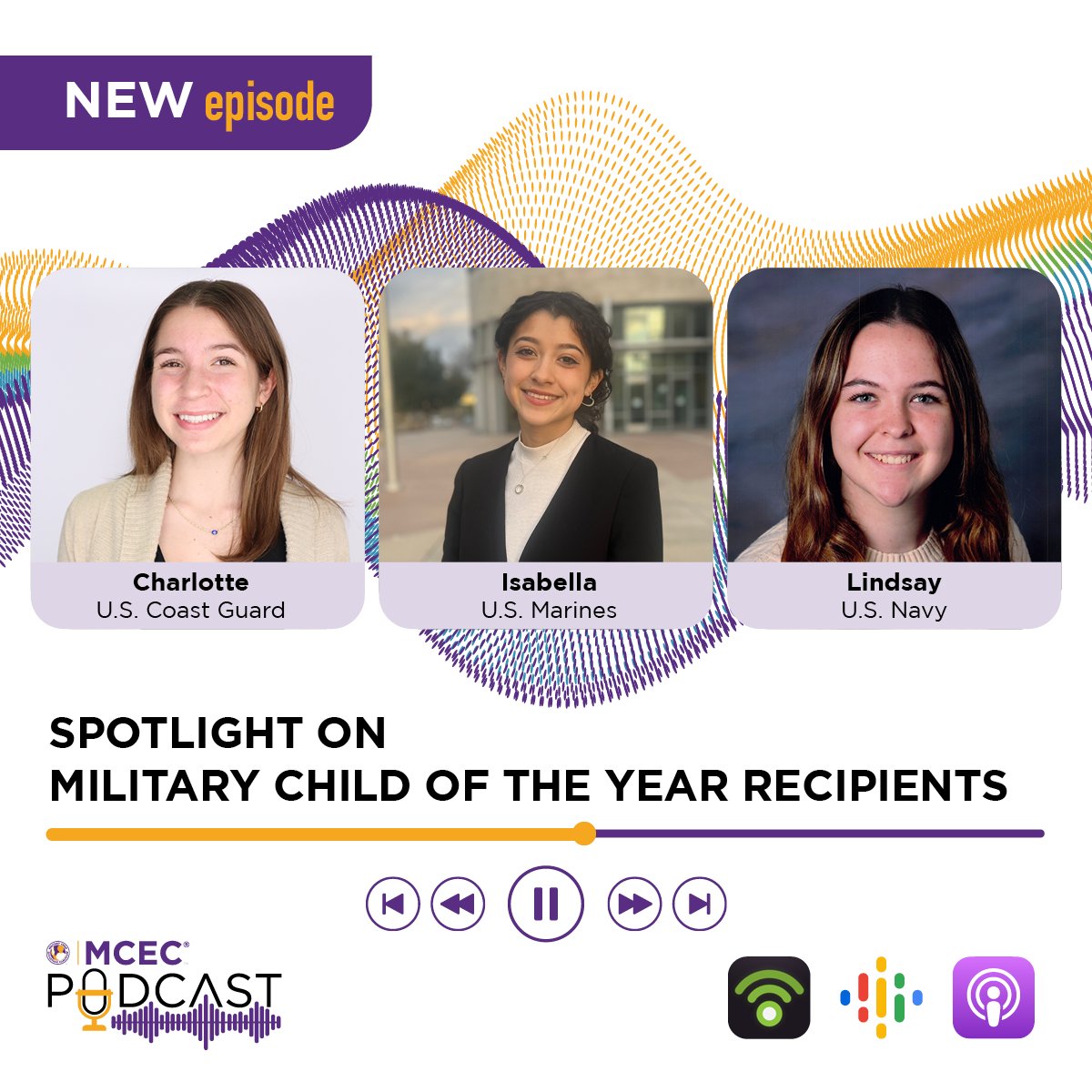 Meet Charlotte, Isabella, and Lindsay, the inspiring recipients of @Op_Homefront's 2024 Military Child of the Year award from Navy, Marine Corps, and Coast Guard families. Tune in to hear their remarkable stories of resilience, adventure, and gratitude. 🎧apple.co/4aDxSKH