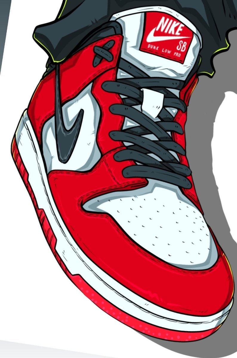 「Nike DUNK Low "Varsity Red & White"スニーカー」|青木 伴イラストレーター☆ブレイキン漫画「THE BREAKING」作画担当のイラスト