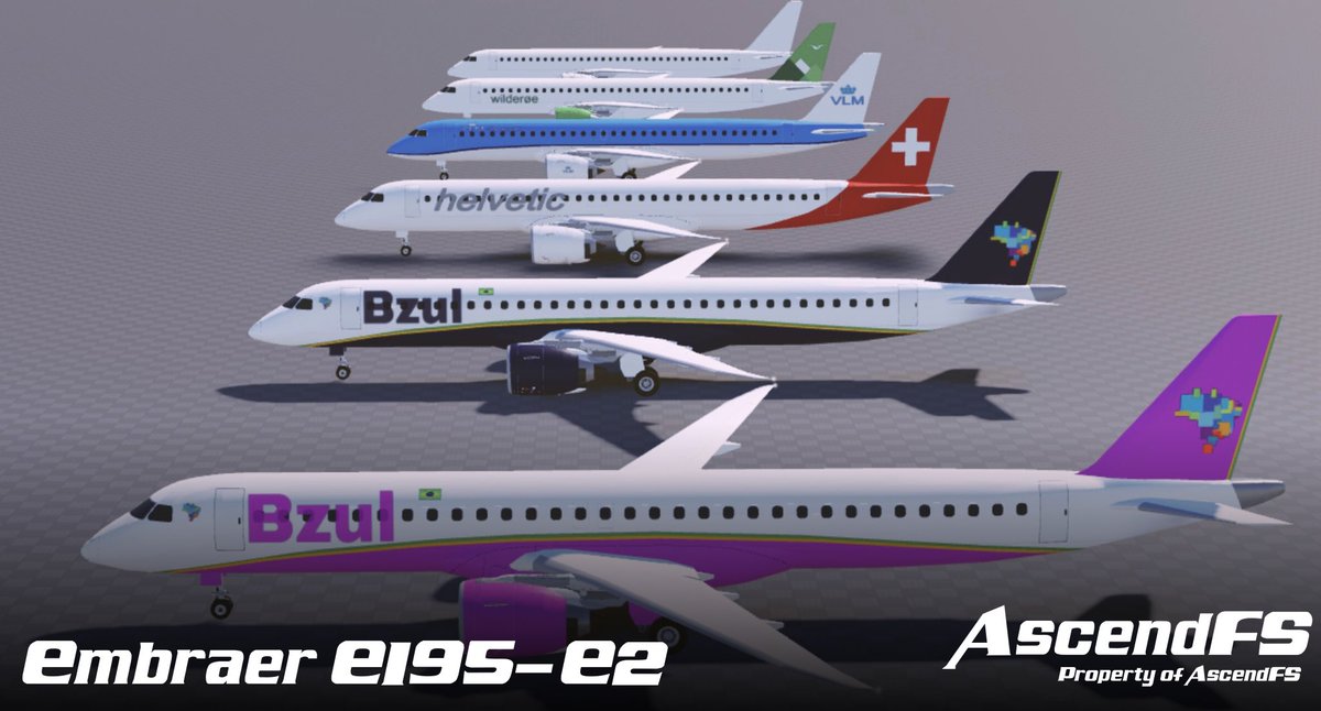AscendFS_RBLX's tweet photo. Embraer E195-E2 painting in the work; We wish to hear more livery suggestions from you guys!
#ROBLOX #RobloxDev https://t.co/L2XokrXEGh