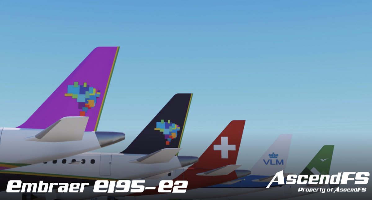 AscendFS_RBLX's tweet photo. Embraer E195-E2 painting in the work; We wish to hear more livery suggestions from you guys!
#ROBLOX #RobloxDev https://t.co/L2XokrXEGh