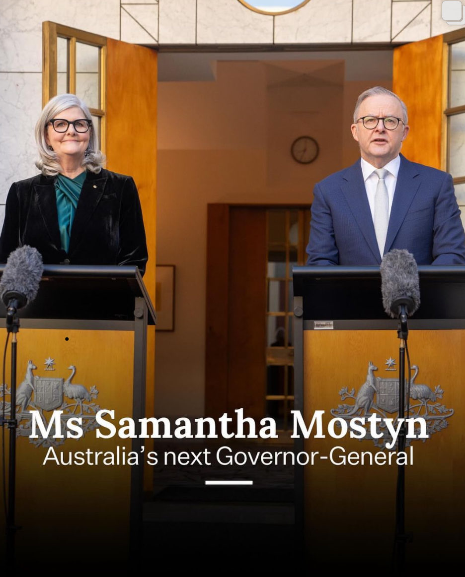 georgiedent's tweet photo. I will be talking to Kieran Gilbert about the appointment of #SamMostyn as Australia’s next GG at 11.15am https://t.co/oNsQmci5IZ