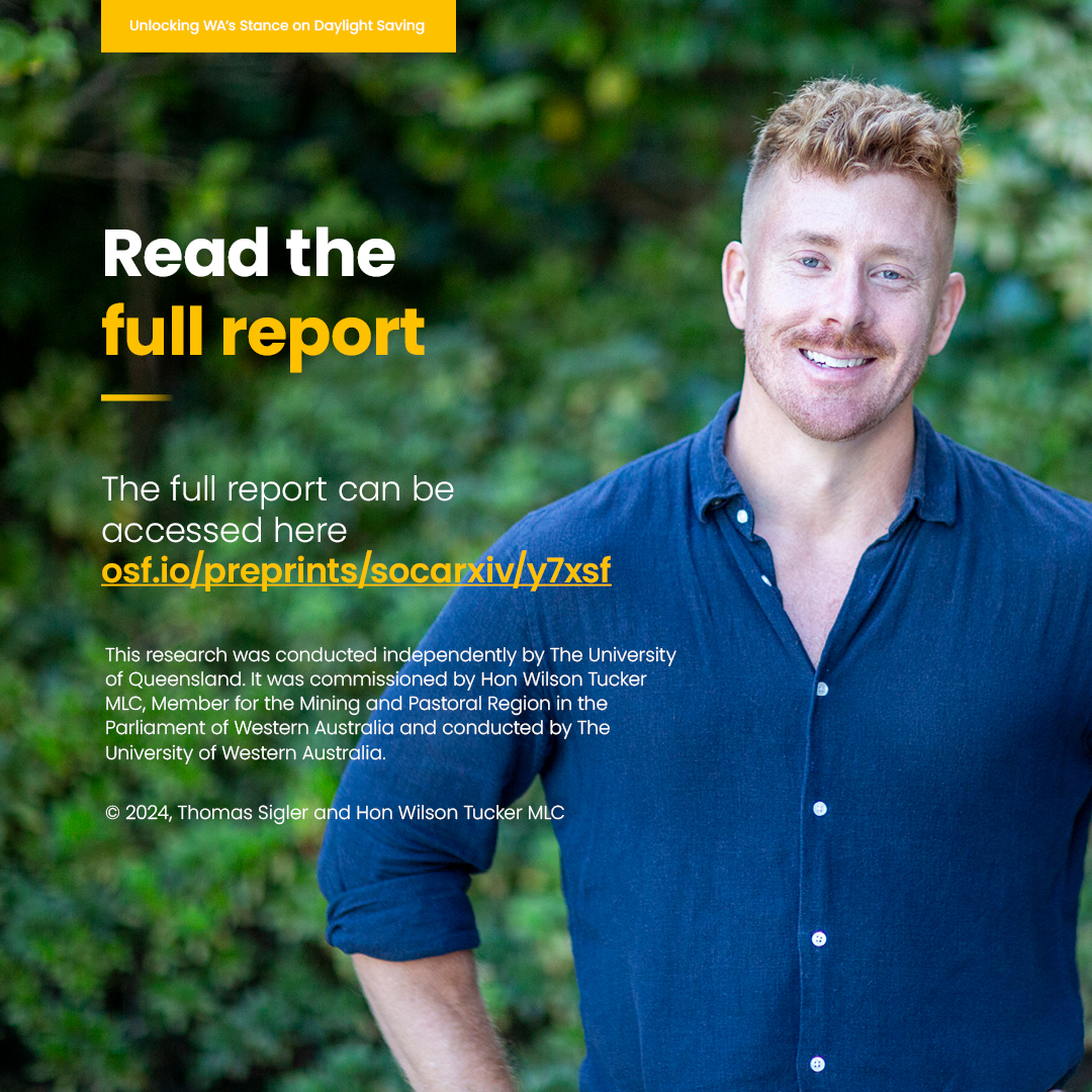🌞64% of Western Australians support daylight saving, according to new research undertaken by the University of Queensland.

Support for daylight saving has only grown over time, with more and more Western Australians recognising the lifestyle benefits that come with daylight