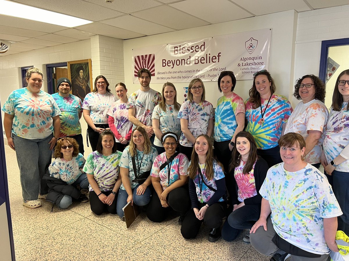 Today <a href="/alcdsb_sttm/">St. Thomas More CS</a> we rocked our tie-dye for #WorldAutismAwarenessDay2024