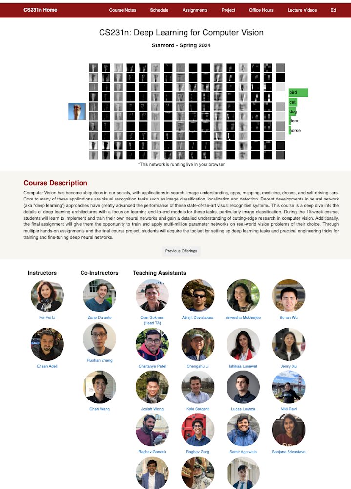drfeifei's tweet photo. It’s that time of the year - first lecture of @cs231n !! It’s the 9th year since @karpathy and I started this journey in 2015, what an incredible decade of AI and computer vision! Am so excited to this new crop of students in CS231n! (Co-instructing with @eadeli this year 😍🤩) https://t.co/syPbj4O0zS