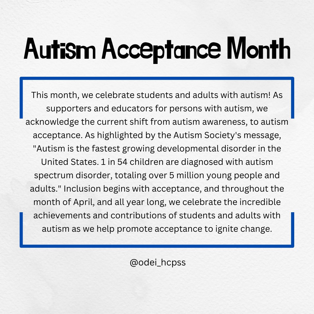 April is Autism Acceptance Month! #WorldAutismAcceptanceDay