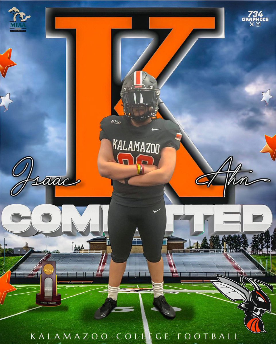 Congrats to our 2024 K/P Isaac Ahn on his commitment to kick at Kalamazoo College. We are proud of you! 👏 #1W1F