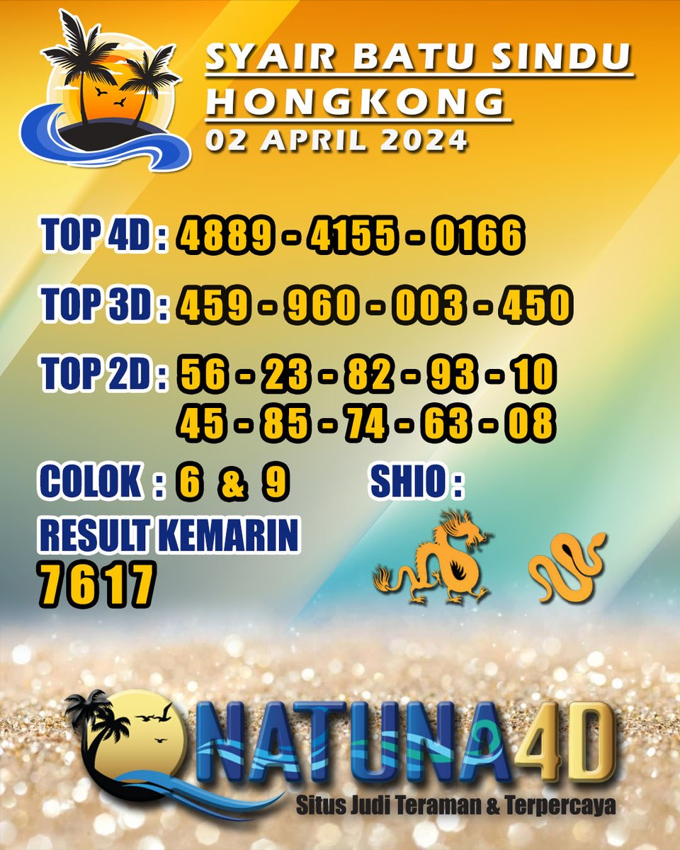 Natuna99's tweet photo. PREDIKSI SYDNEY, SINGAPORE, HONGKONG JITU HARI INI 3 APRIL 2024 SALAM JP PAUSS GUYSS...
#natunatoto #daftarnatunatoto #natuna4d #daftarnatuna4d #togelsingapore #togelsydney #togelhongkong #datasingapore #resultsingapore #keluaransingapore #Linknatunatoto https://t.co/o12TwnctoW