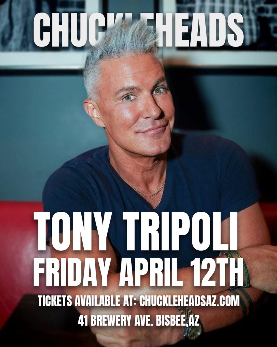 Tony Tripoli will be at Chuckleheads April 12th @ 8pm! 

Tickets are now available at: chuckleheadsaz.com/event-details/…