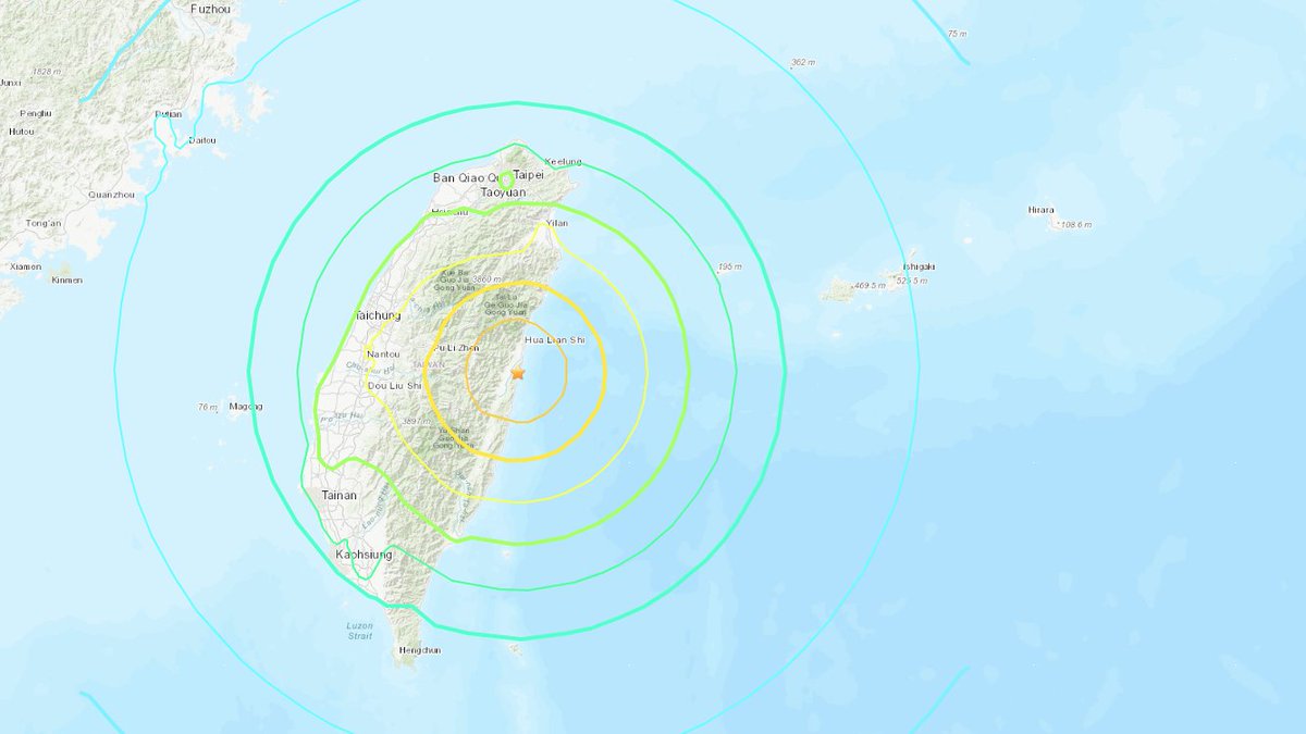 ⭕️ด่วน ด่วนมาก ด่วนที่สุด ! เกิดแผ่นดินไหวขนาด 7.5 (รุนแรงมาก) ความลึกแค่ 11 กิโลเมตร บริเวณนอกชายฝั่งใกล้เมือง ฮัวเหลียนของไต้หวัน ช่วง 6.58น. ที่ผ่านมา

🌊มีคำเตือนสึนามิสูงอาจถึง 3 เมตร เตือนไปถึงโอกินาว่า ของญี่ปุ่น รวมทั้งเกาะกวม 

มีรายงานไฟดับหลายจุดในไทเป และบางเมือง