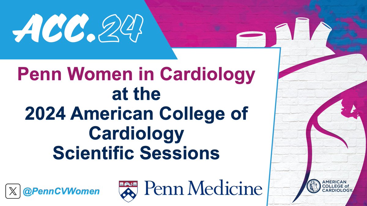 It is another outstanding year for our @PennCVWomen who are excelling in clinical care, research, education, leadership, and more! We are so proud of their recognitions and accomplishments being showcased at #ACC24 — follow the 🧵 to see where you can find them this weekend!