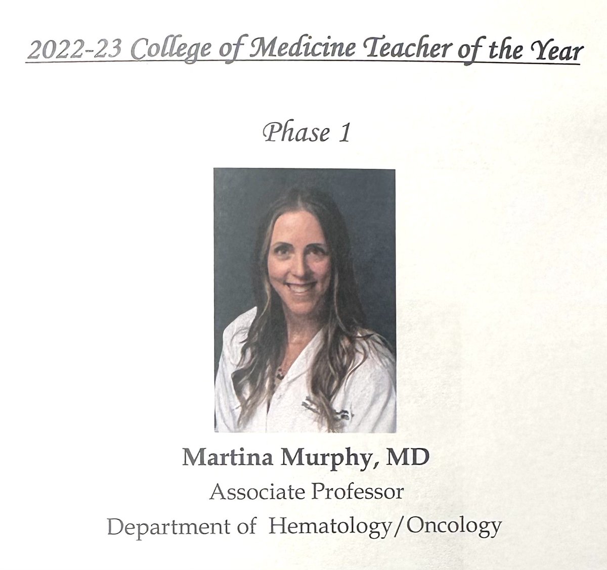 Grateful to the @UFMedicine class of 2024 for this incredible honor 🙏🏼 The chance to positively impact your medical education means so much to me. #MedEd