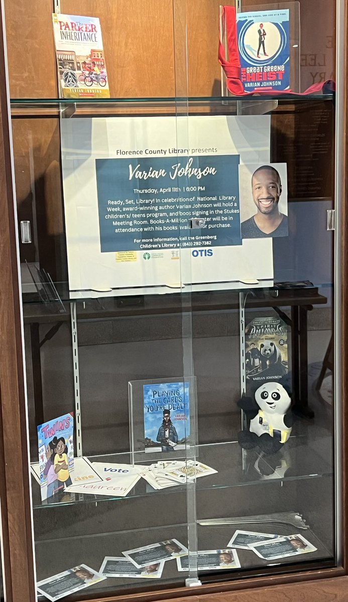 Are you ready for @varianjohnson on Thursday, April 11 at 6:00 pm @FloCoLibrarySC Celebrate National Library Week. @DeweyDFox @FCLSBookmobile #readysetlibrary!