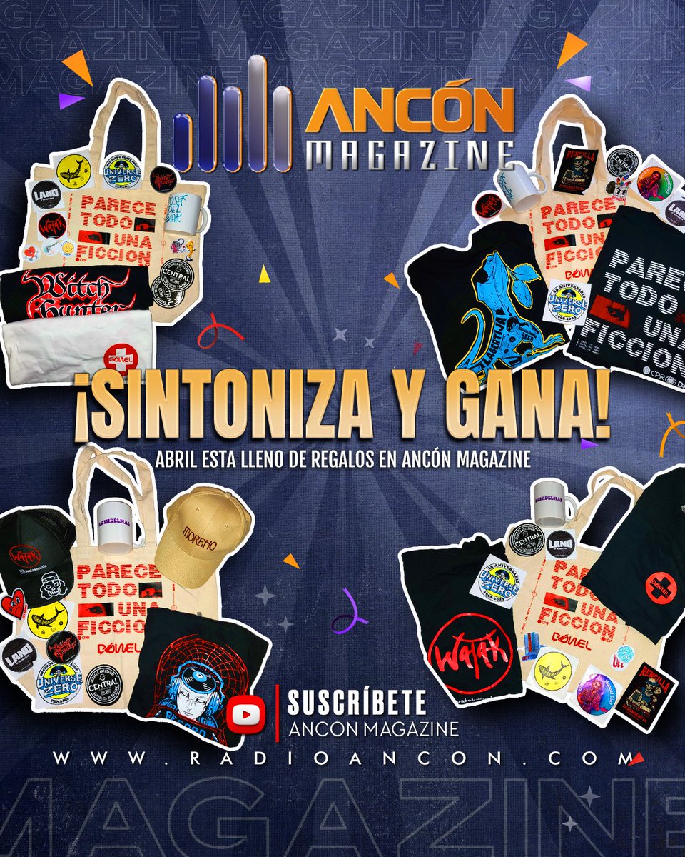 CamiloDjPanama's tweet photo. Abril está repleto de regalos de #MusicaLocal
Sintoniza #AnconMagazine con @CamiloDjPanama de Lunes a viernes a partir de las 6PM en @radioanconpa y participa por t-shirts, stickers, gorras, tazas y mucho más de #ArtistasDePanama
¡Apoya tu también el talento panameño! https://t.co/gO20xktoZm