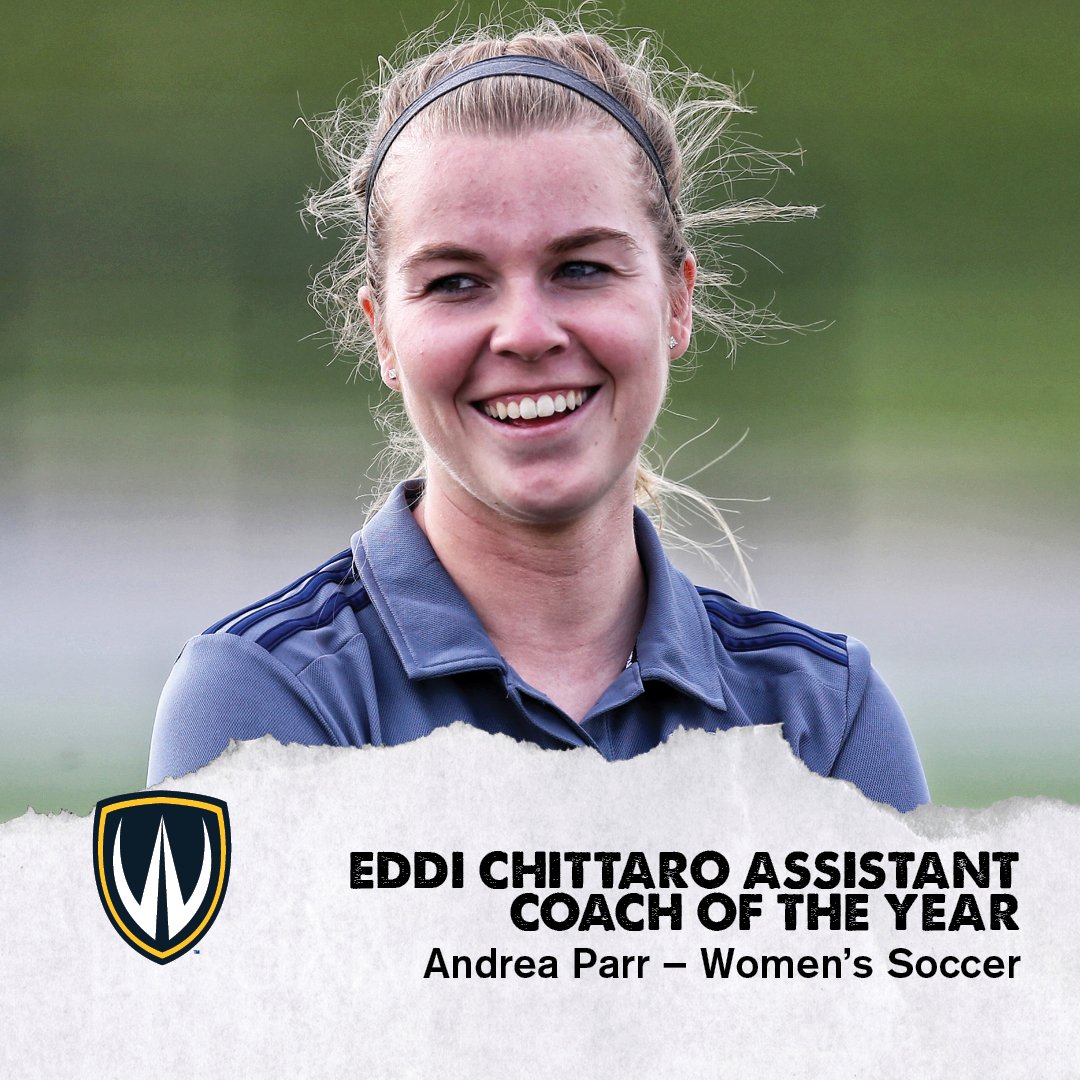 We have two winners of this year's Eddi Chittaro Assistant Coach of the Year. Congratulations to Andrea Parr (⚽️) & Andrew Foster (🏐)! #EveningOfExcellence #LancerFamily 💙💛