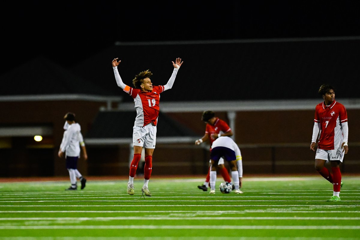 For the first time in more than two decades, the Ryan boys soccer team is headed to Round 4 of the playoffs after taking a chaotic 4-3 win over crosstown rival Denton. Giovanni Orozco scored a hat trick, including the Raiders' last-minute winner. dentonrc.com/sports/high_sc…