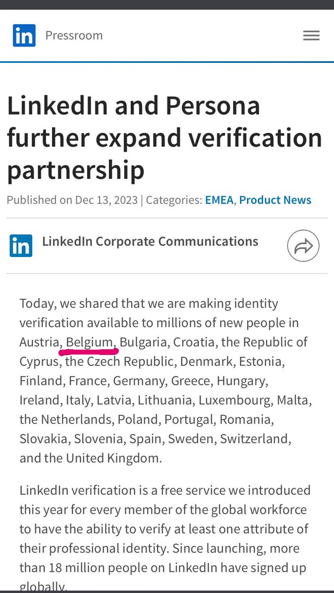 I’ve been trying to verify my account but I keep getting that my ID is from a country that is not supported, even though I’m from a country that is supported??? What is this <a href="/LinkedIn/">LinkedIn</a> <a href="/LinkedInHelp/">LinkedIn Help</a>