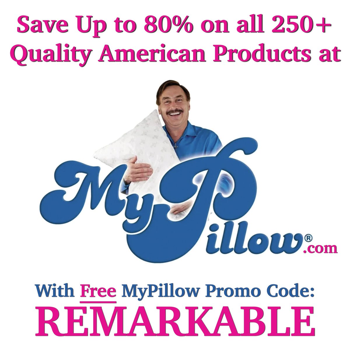 I am so thankful and grateful for MyPillow. I have slept better with their products in the last 6 months than I have maybe ever. Shop now with promo code, “Remarkable” for up to 80% off your entire order!
#GodBlessAmerica #FreeCouponCode #FreePromoCode #MyPillow #RemarkablePeople