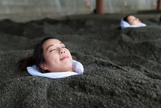 Drive south of #Kagoshima city to #Saraku at Ibusuki for a unique spa experience: #sandbathing. Photo / 123rf