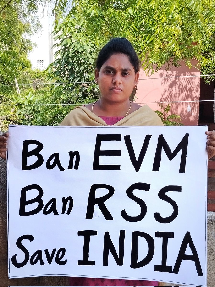 EVM ஒழிந்தால் ஜனநாயகம் காப்பாற்றப்படும்.

RSS ஒழிந்தால் இந்திய நாடு காப்பாற்றப்படும்.

EVM ஐ தடை செய்ய வேண்டும், RSS ஐ தடை செய்ய வேண்டும்.

BanEVM, BanRSS
என்ற பிரச்சாரத்தை 14.04.24 அம்பேத்கர் பிறந்த நாளில் Dr.அம்பேத்கர் பௌத்தம் தழுவிய நாக்பூர் தீக்சா பூமியிலிருந்து தொடங்குகிறோம்