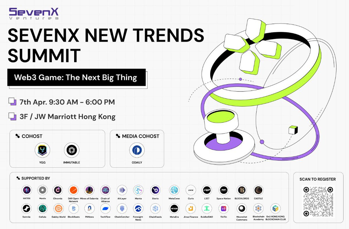 🥳 We're thrilled to announce that #ChainOfAlliance's Marketing Head Jorn Wisman @jjwisman will be attending the NEW TRENDS SUMMIT | Web3 Game: The Next Big Thing, hosted by @SevenXVentures! Join us as we delve into the exploration and imagination of AI+Web3 applications. 🙌…