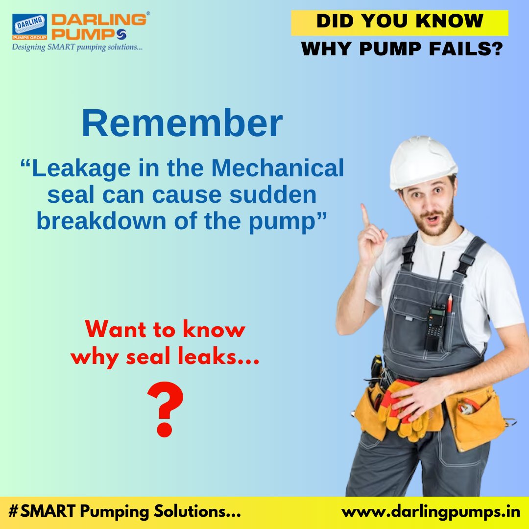 Darling_Pumps's tweet image. Is your pump breaking hearts? 💔 

Don't overlook the crucial mechanical seal! 🛠️ Leaks can lead to sudden breakdowns. Understand why seals fail and choose quality for safety. 💧 

#PumpMaintenance #MechanicalSeal #SafetyFirst #darlingpumps