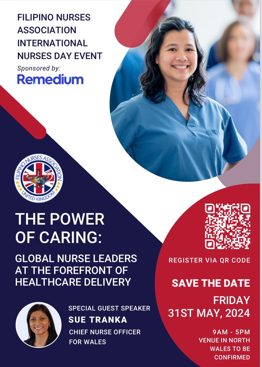 Save the Date! International Nurses Day celebration in 🏴󠁧󠁢󠁷󠁬󠁳󠁿 Wales! 31st of May 2024. #IND2024 #FNAUK @CNOWales