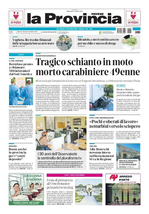 La #primapagina della @provinciapavese oggi in #edicola #Pavia #Vigevano #Voghera #gruppoGedi