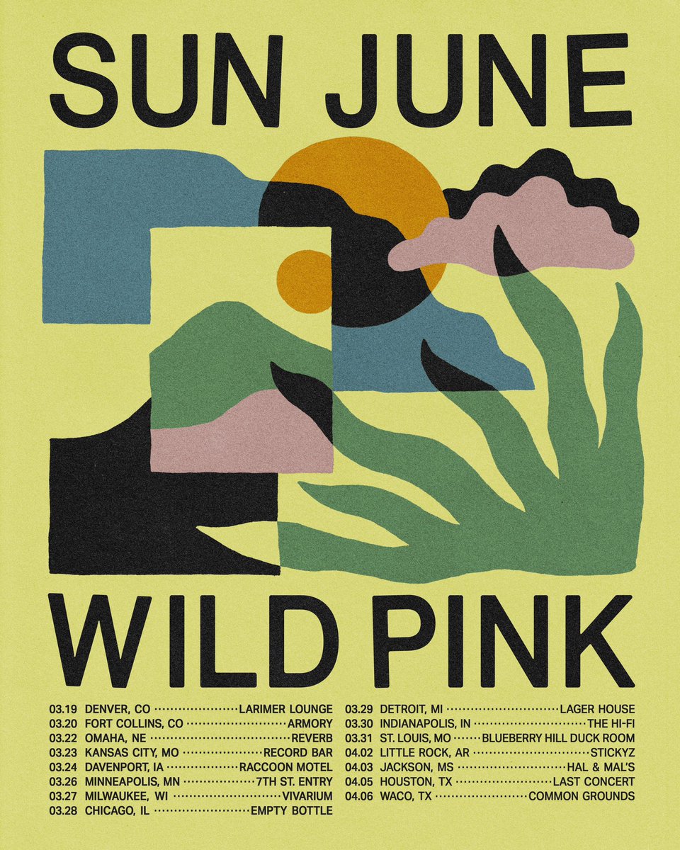 cactus_music's tweet photo. Let’s go APRIL! Lots of good live music is coming through town. Head to our Insta page to win tickets to see @SunJuneMusic on Friday, 04/05, at @LastConcertCafe with special guest @WildPinkNYC. #SunJune is on tour for their latest album, ‘Bad Dream Jaguar,’ out via @RFCRecords! https://t.co/m33CHRSgHq