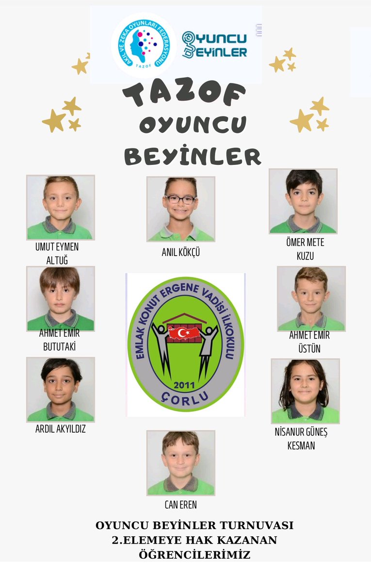 EmlakErgene's tweet photo. Akıl ve Zekâ Oyunları Federasyonu'nun düzenlemiş olduğu 'OYUNCU BEYİNLER" yarışmasında 19 öğrencimiz 1.Kademeyi geçerek büyük başarıya imza attılar.
Başta Demet KARABOĞA olmak üzere tüm Ögretmen, Öğrenci ve Velilerimizi Kutluyoruz.
🏆🥇
@Murat_Eren @ersanulusan @hete61 @CorluMem https://t.co/B8pSMADvX8